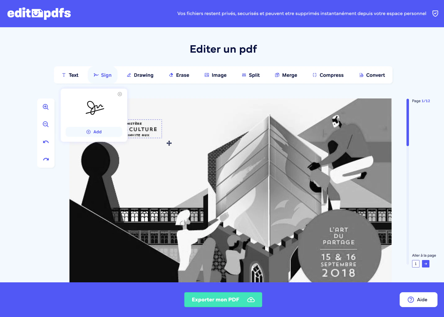 screenshot of Edit Pdfs